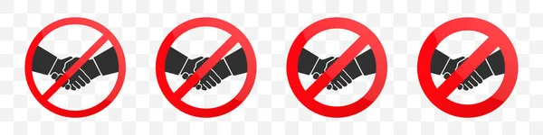 Знак Заборони Містить Рукостискання Векторні Ілюстрації — стокове фото