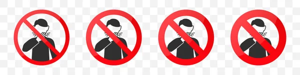 Prohibition Sign Cough Collection Vector Illustration — Stock Photo, Image