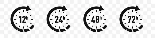 Conjunto Horas Tiempo Iconos Flecha Del Reloj Ilustración Vectorial —  Fotos de Stock