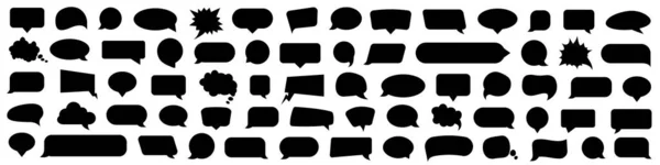 Big Set Black Speech Bubbles Sticker Speech Bubbles Vector Collection — Stock Photo, Image