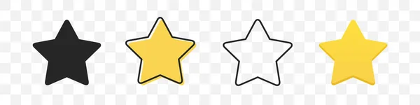 Sternsymbole Unterschiedlichem Stil Auf Transparentem Hintergrund Vektorillustration — Stockfoto