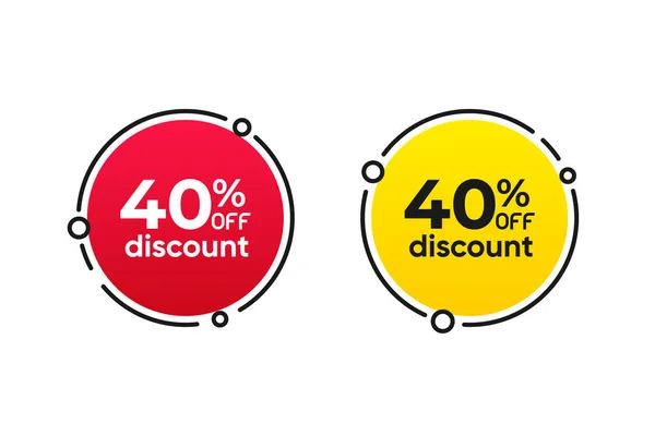Percentage Circle Discount Tag Icons Collection Set Red Yellow Sale — Stock Photo, Image