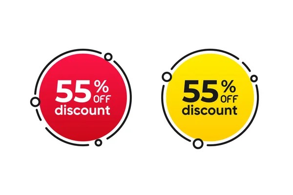 Percentage Circle Discount Tag Icons Collection Set Red Yellow Sale — Stock Photo, Image