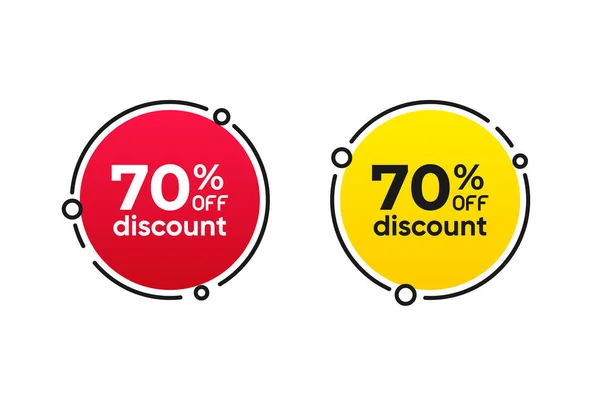 Kreis Discount Tag Icons Sammlung Set Roter Und Gelber Verkaufsetiketten — Stockfoto