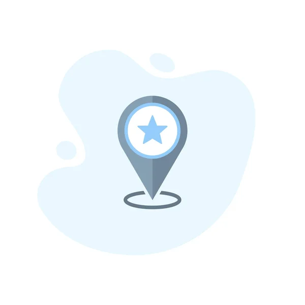 Pin Map Pointer Star Icon Excellent Flat Design Vector Illustration — Stock Photo, Image