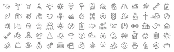 Environment Industry Line Icons Collection Big Icon Set Thin Outline — Stock Photo, Image