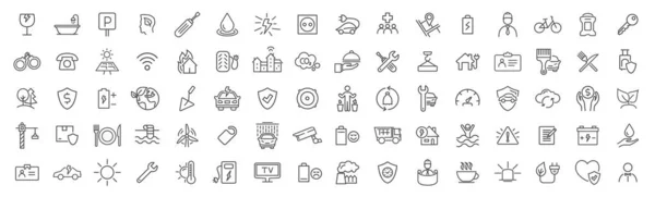 Infrastructure Environment Line Icons Collection Big Icon Set Thin Outline — Stock Photo, Image