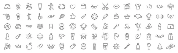 Beauty Care Line Icons Collection Big Icon Set Thin Outline — Stock Photo, Image