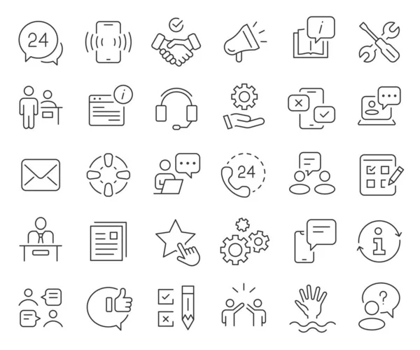 Kundenservice Und Support Line Icons Sammlung Thin Outline Icons Pack — Stockfoto