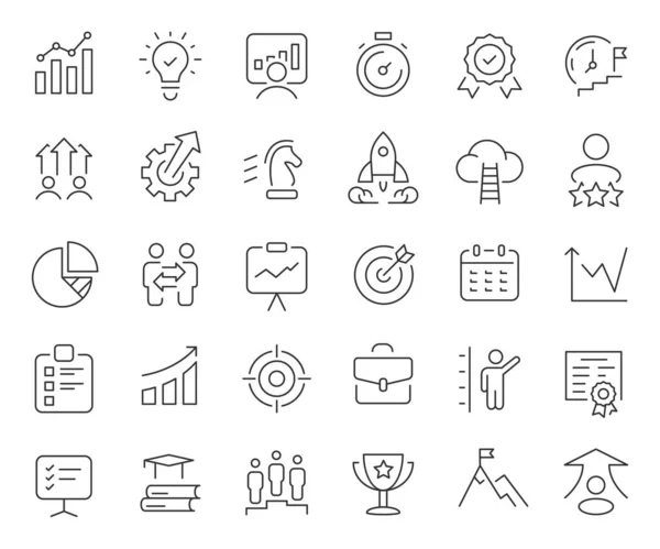 Growth and development line icons collection. Thin outline icons pack. Vector illustration eps10