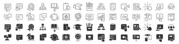 Online Education Workshop Line Excellent Icons Collection Two Different Styles — Stock Photo, Image