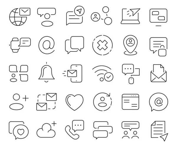 Sammlung Von Chat Und Messenger Symbolen Thin Outline Icons Pack — Stockfoto