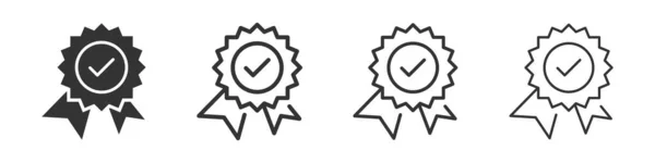 Certificate Medal Icons Collection Two Different Styles Different Stroke Vector — Photo
