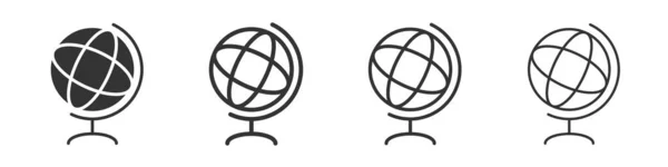 Globe Icons Collection Two Different Styles Different Stroke Vector Illustration — ストック写真