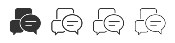 Chat Icons Collection Two Different Styles Different Stroke Vector Illustration — 스톡 사진