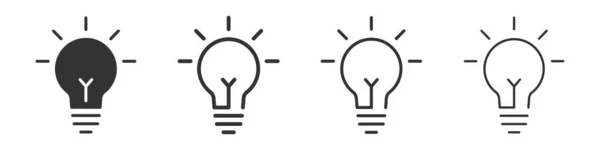 Lightbulb Icons Collection Two Different Styles Different Stroke Vector Illustration — 스톡 사진