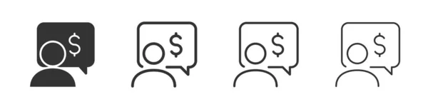 Businessman Dollar Icons Collection Two Different Styles Different Stroke Vector — 스톡 사진