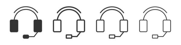 Поддержка Коллекции Иконок Наушников Двух Различных Стилях Различных Мазков Векторная — стоковое фото
