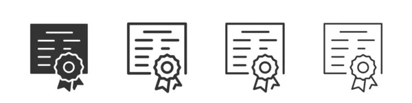Certificate Icons Collection Two Different Styles Different Stroke Vector Illustration — Stock Fotó
