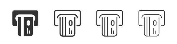 Colección Iconos Atm Dos Estilos Diferentes Trazo Diferente Ilustración Vectorial —  Fotos de Stock