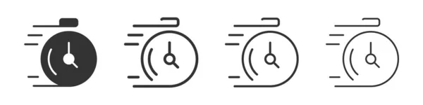 Stopwatch Icons Collection Two Different Styles Different Stroke Vector Illustration — Photo
