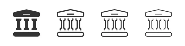 Bank Building Icons Collection Two Different Styles Different Stroke Vector — Stock Fotó