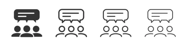 Business Communication Group Icons Collection Two Different Styles Different Stroke — Stockfoto