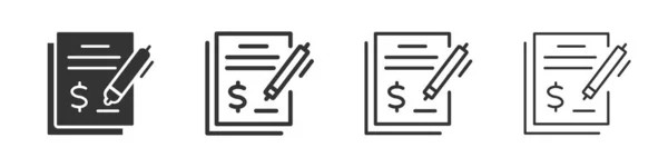 Invoice Icons Collection Two Different Styles Different Stroke Vector Illustration — Photo
