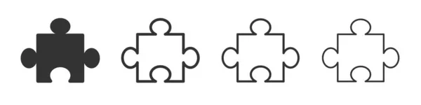 Puzzle Icons Collection Two Different Styles Different Stroke Vector Illustration — Foto de Stock