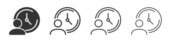 Time Management Icons Collection Two Different Styles Different Stroke Vector — Stok fotoğraf