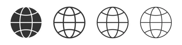 Web Globe Icons Collection Two Different Styles Different Stroke Vector — Foto de Stock