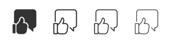 Thumb Speech Bubble Icons Collection Two Different Styles Different Stroke — Foto Stock