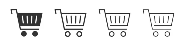 Shopping Cart Icons Collection Two Different Styles Different Stroke Vector — Stok fotoğraf