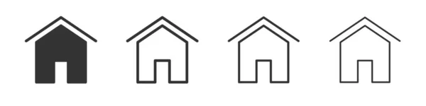 Home Icons Collection Two Different Styles Different Stroke Vector Illustration — Foto de Stock