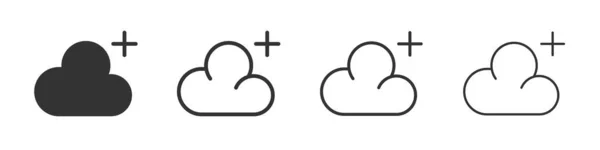 Cloud Icons Collection Two Different Styles Different Stroke Vector Illustration — Photo