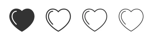 Heart Icons Collection Two Different Styles Different Stroke Vector Illustration —  Fotos de Stock