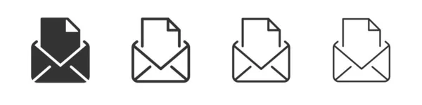 Open Envelope Icons Collection Two Different Styles Different Stroke Vector — Foto de Stock