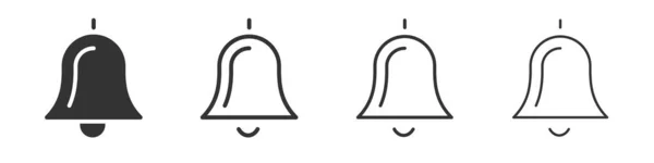 Bell Icons Collection Two Different Styles Different Stroke Vector Illustration — Stockfoto