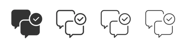 Check Mark Speech Bubble Icons Collection Two Different Styles Different — Zdjęcie stockowe