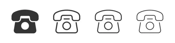 Landline Phone Icons Collection Two Different Styles Different Stroke Vector — Stock Photo, Image