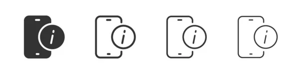 Smartphone Info Icons Collection Two Different Styles Different Stroke Vector — стоковое фото