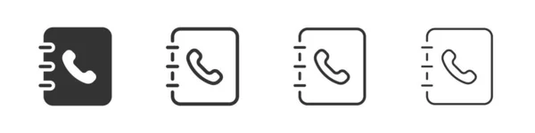 Phone Book Icons Collection Two Different Styles Different Stroke Vector — 스톡 사진