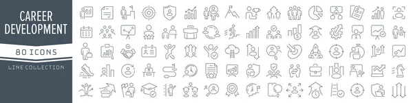 Career Development Line Icons Collection Big Icon Set Flat Design — Stock Photo, Image