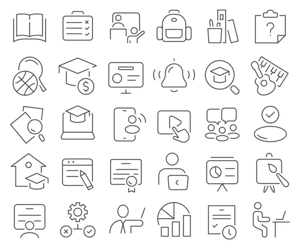 Bildung Und Graduierung Linie Ikonen Sammlung Thin Outline Icons Pack — Stockfoto