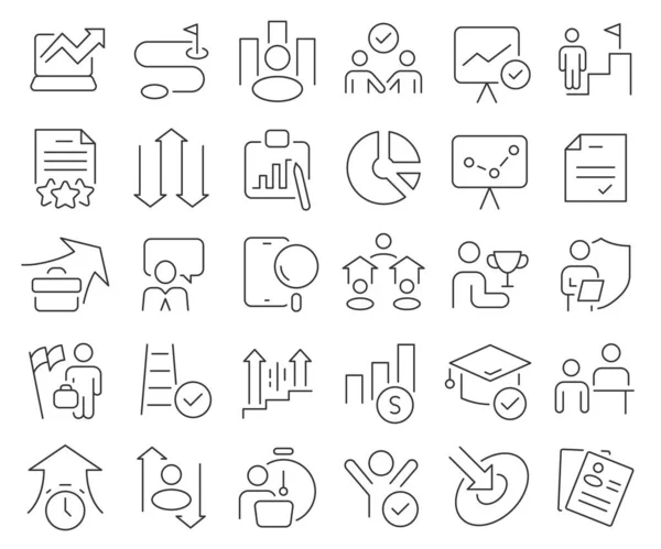 Karriere Und Wachstum Linie Symbole Sammlung Thin Outline Icons Pack — Stockfoto
