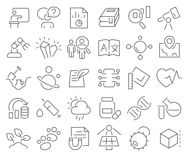 Wissenschaft Und Bildung Linie Icons Sammlung Thin Outline Icons Pack — Stockfoto