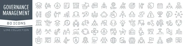 Management Governance Line Icons Collection Big Icon Set Flat Design — Stock Photo, Image