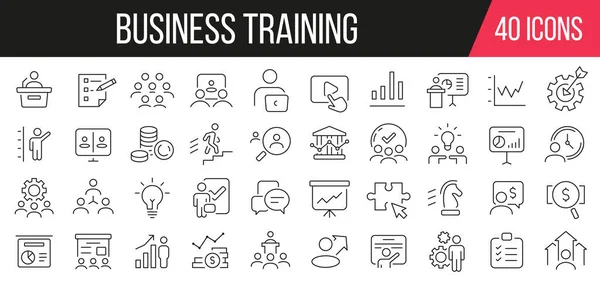 Business training line icons collection. Set of simple icons. Vector illustration
