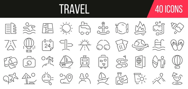 Travel line icons collection. Set of simple icons. Vector illustration