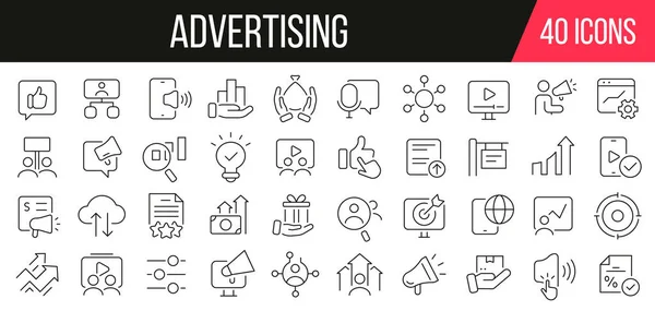 Advertising line icons collection. Set of simple icons. Vector illustration